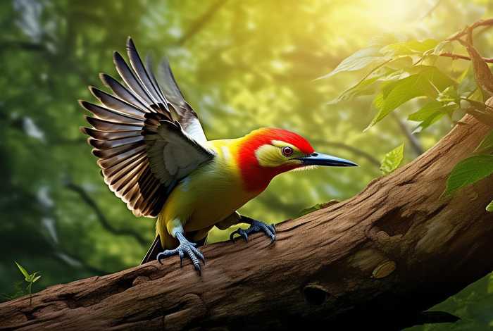 金翼啄木鸟习性 - 金背啄木鸟