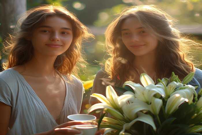 百合姐妹的日常生活清晨 - 百合姐妹花的日常生活