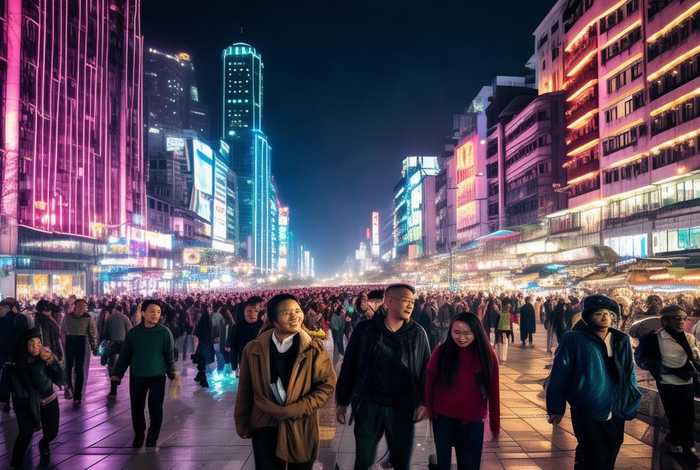 库尔勒夜生活记录 - 库尔勒市晚上的夜景