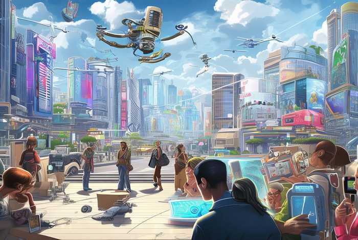 科技给生活带来的变化绘画；科技给生活带来的变化绘画图片