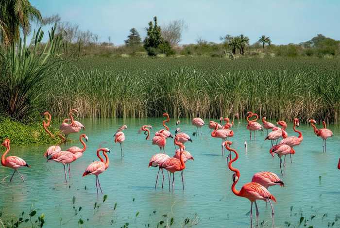 火烈鸟生活在哪里的什么地方 火烈鸟生活的地方有什么植物