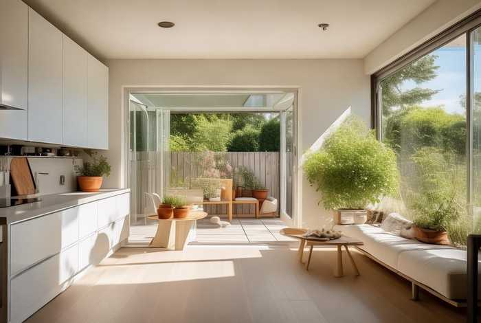 厨房生活阳台一体设计 - 厨房生活阳台一体设计效果图