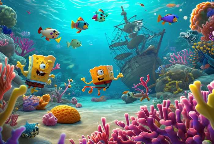 海绵宝宝 海底 海绵宝宝 海底世界画画