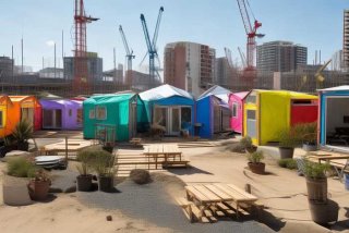 工地生活区临建布置图；工地生活区临时设施布置图