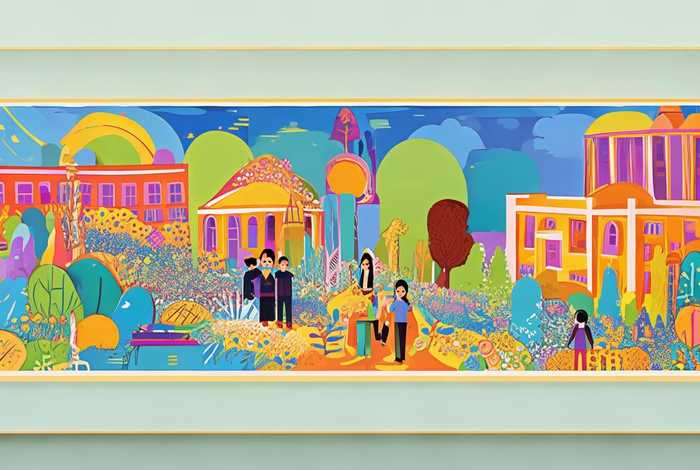 多彩的校园生活绘画作品简约又漂亮，多彩的校园生活绘画作品简约又漂亮图片