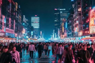 库尔勒夜生活记录 - 库尔勒市晚上的夜景