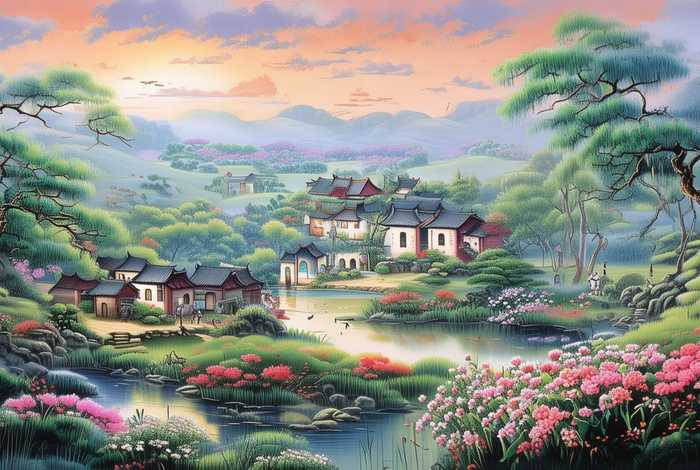 国画美好生活作品，国画美好生活作品图片