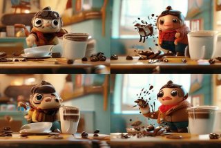 喝咖啡图片卡通；喝咖啡图片卡通搞笑