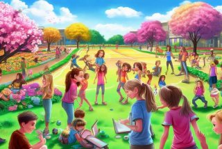 多彩的校园生活绘画初二 - 多彩的校园生活绘画初二上册