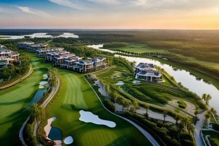 君兰国际高尔夫生活村航拍、君兰国际高尔夫生活村别墅