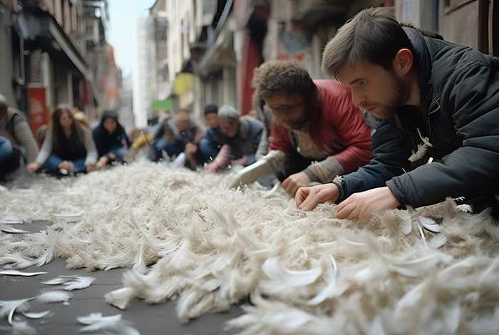 每个人的生活都是一地鸡毛 每个人的生活都是一地鸡毛,拾起鸡毛做弹子 每个人的生活都是一地鸡毛 每个人的生活都是一地鸡毛,拾起鸡毛做弹子