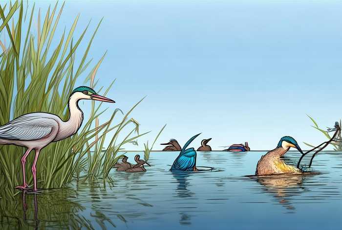 生活在水里的鸟类图片；生活在水里的鸟类图片简笔画