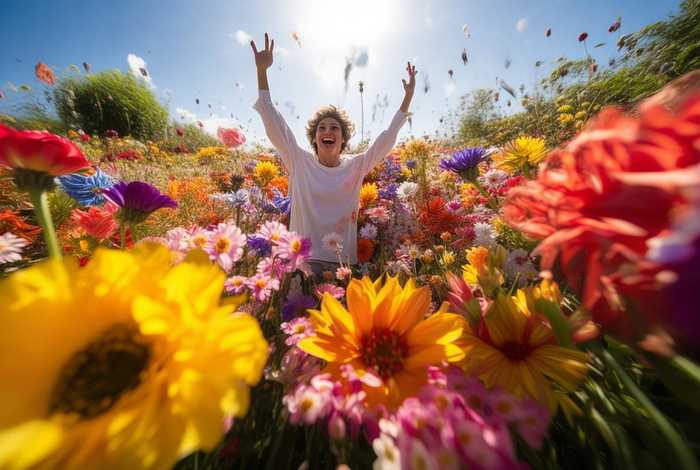 生活像花儿一样绽放,情不自禁歌唱,骄傲地站在你身旁，生活就像花儿一样永远绽放