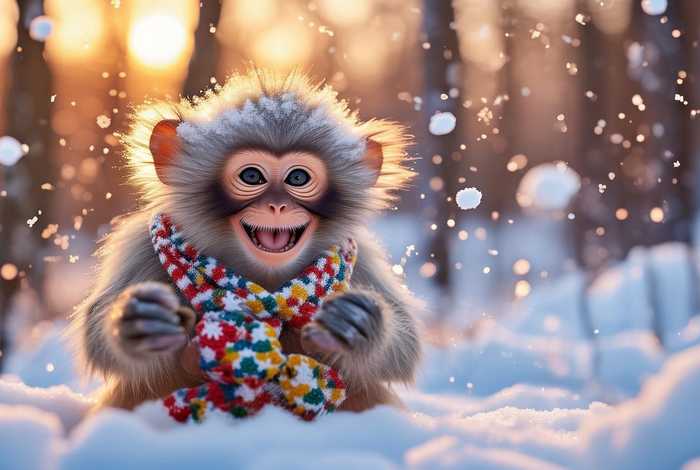 生活中的雪饼猴 - 生活中的雪饼猴子图片