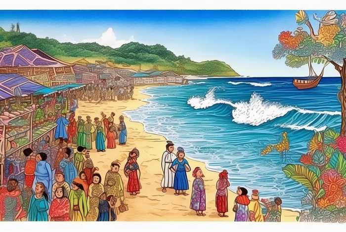 生活在海边的民族、生活在海边的民族手绘