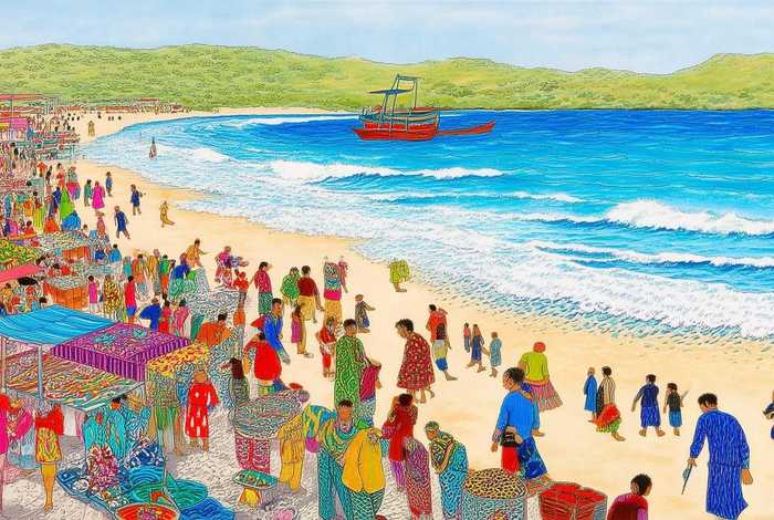 生活在海边的民族、生活在海边的民族手绘