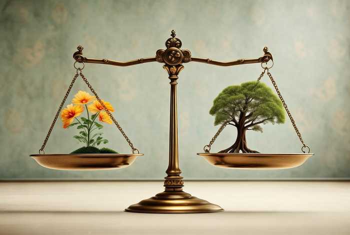 生活的天平两端，生活的天平不曾倾向任何一方