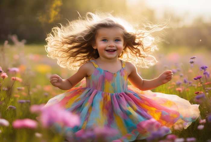 生活在春天里的小女孩、生活在春天里的小女孩图片