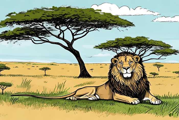 狮子的生活环境 狮子的生活环境简笔画