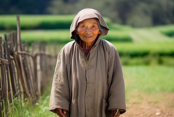 农村生活照老太太穿棉袄照片（农村生活中老太婆的图片）