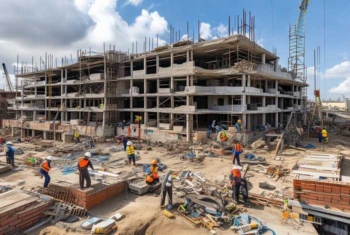 生活中建筑工地上的工作进度描述；生活中建筑工地上的工作进度描述是什么