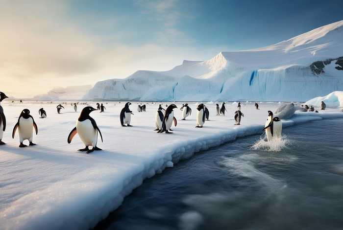 企鹅生活在什么地方图片、企鹅生活在什么的什么地方