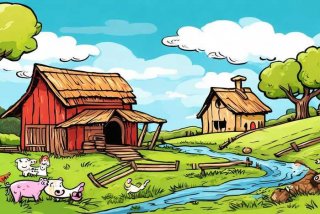 农村生活图片简笔画、农村生活图片简笔画彩色