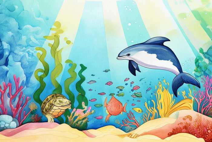 生活在水里的动物简笔画 - 生活在水里的动物简笔画图片