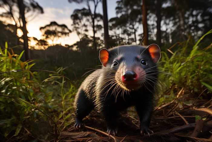 生活在塔斯马尼亚岛的袋獾（塔斯马尼亚岛的动物）
