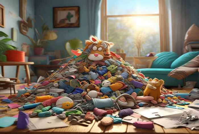 生活一地鸡毛图片配图；生活一地鸡毛的卡通图片