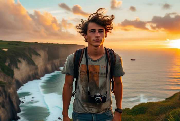 男生旅游生活照；男生旅游生活照图片