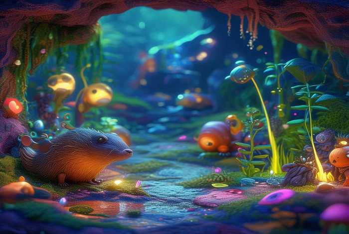 生活在地底下的动物儿童画，生活在地底下的动物儿童画作品