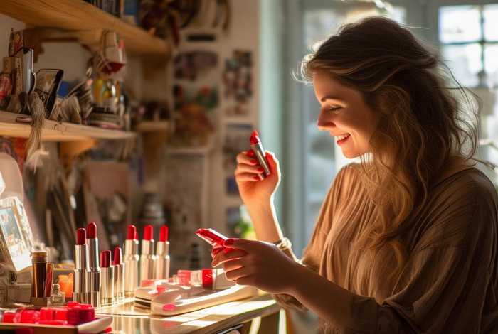 生活的角落,总有幸福悄然相伴,一支口红足以；生活就像口红一样,总有一款适合你的