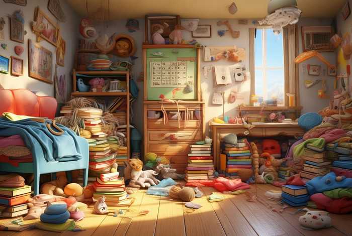 生活凌乱场景图片（生活凌乱场景图片卡通）