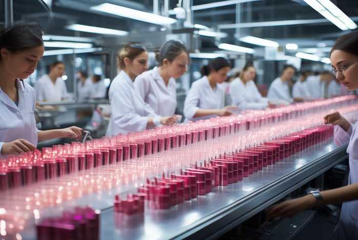 时尚生活化妆品工厂视频；化妆品普工工厂生产视频