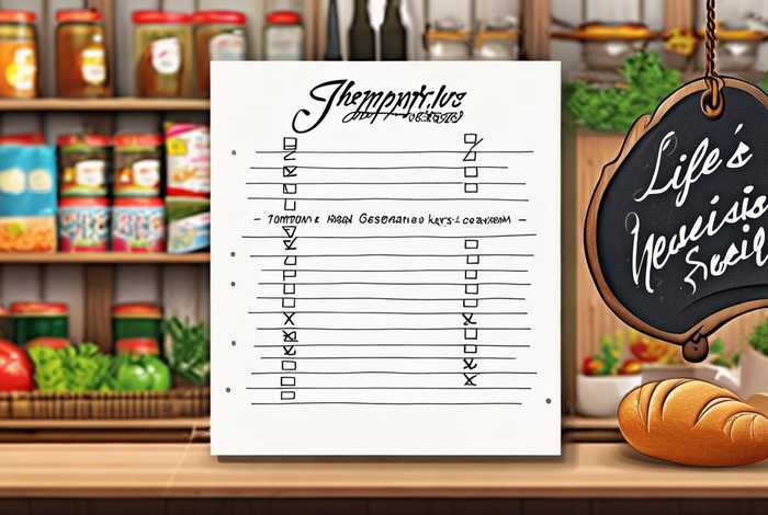 生活必需品清单明细表，生活必需品清单明细表图片