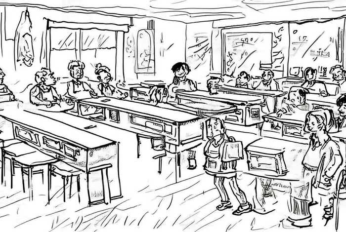 生活简笔画；初中生活简笔画