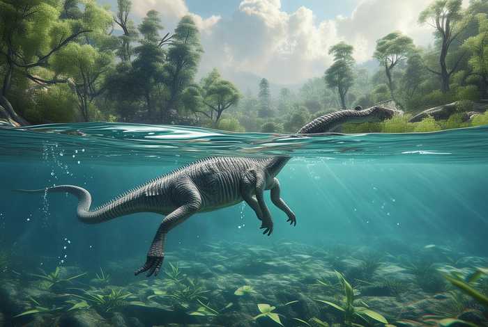 生活在水里的恐龙 生活在水里的恐龙绘画