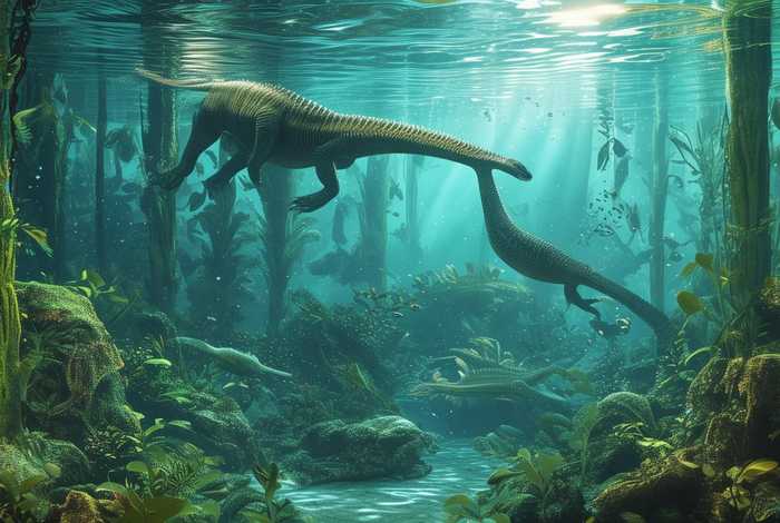 生活在水中的恐龙图片；生活在水中的恐龙图片大全
