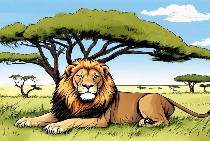 狮子的生活环境 狮子的生活环境简笔画