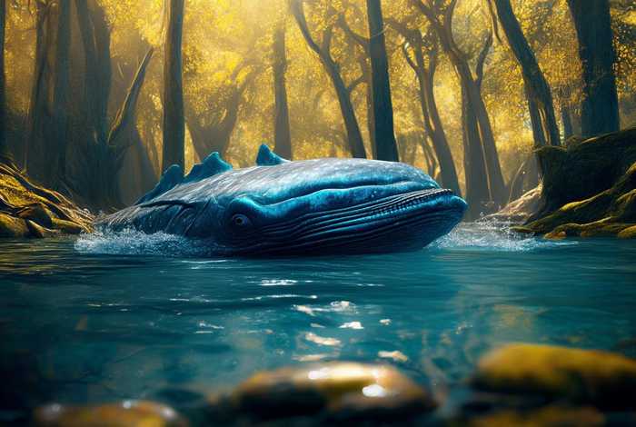 生活在树林里的蓝鲸 - 生活在树林里的蓝鲸图片