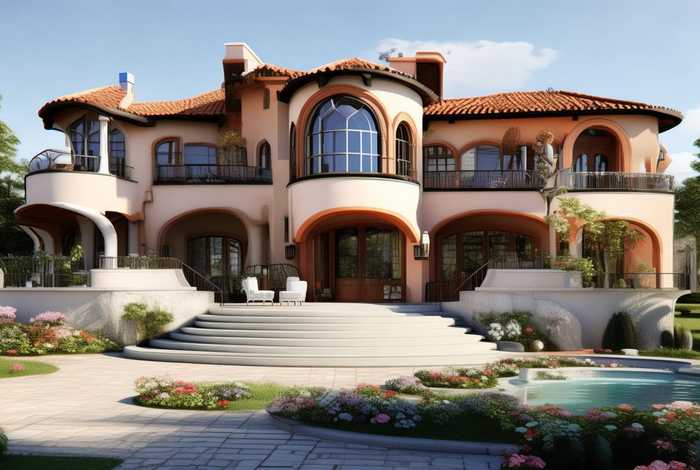 欧美生活三级、欧美三层别墅外观效果图