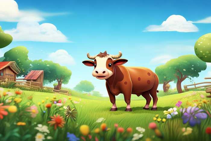 奶牛生活环境卡通；奶牛生活环境卡通画图片
