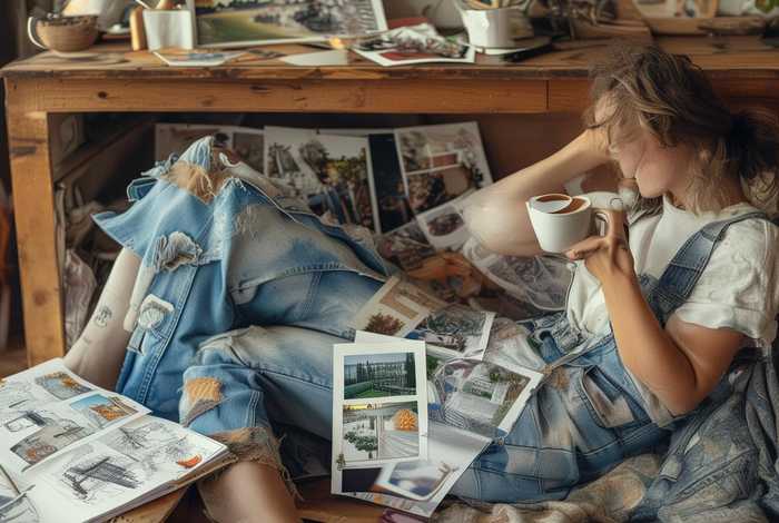 牛仔裤生活照片女 - 牛仔裤女照片日常