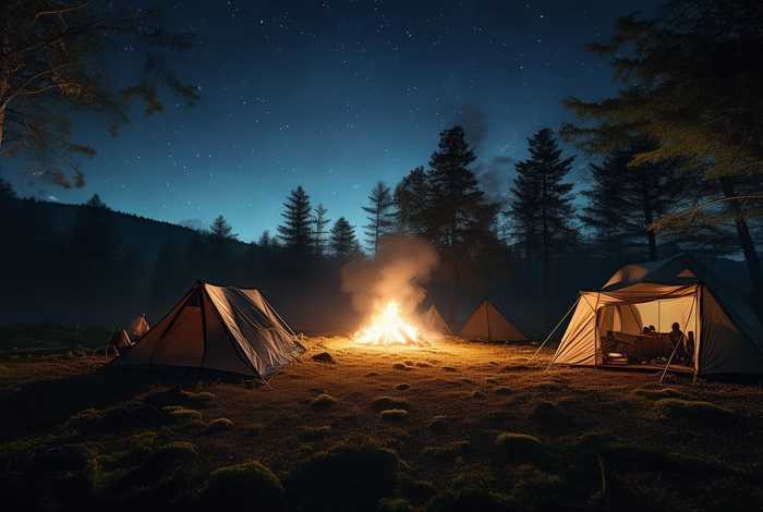 深夜户外生活;户外夜宿 深夜户外生活;户外夜宿