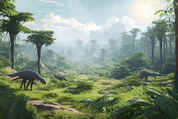 三角龙生活环境简笔画，三角龙生活环境简笔画图片