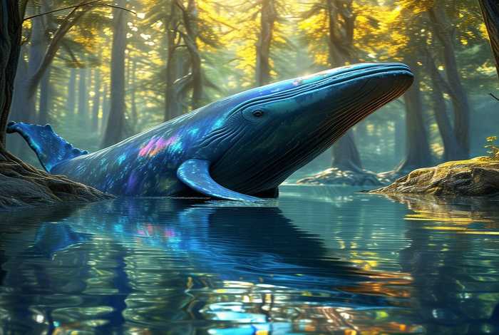 生活在树林里的蓝鲸 - 生活在树林里的蓝鲸图片