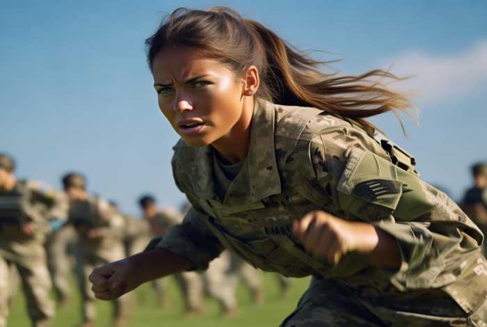 美国女兵训练生活照；美国女兵训练生活照图片