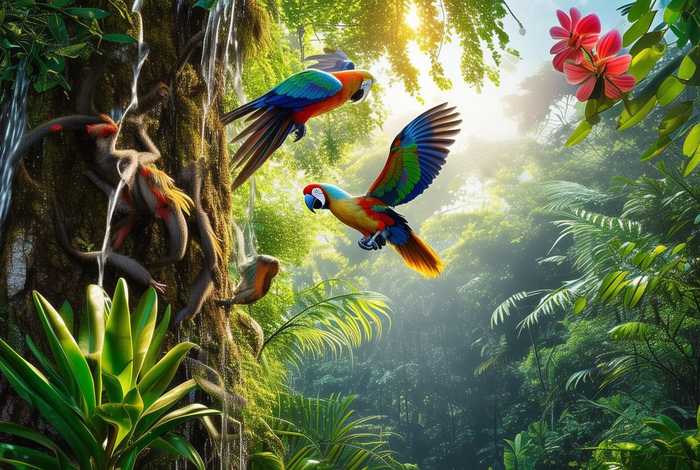 生活在热带雨林树冠层的动植物；生活在热带雨林树冠层的动植物是