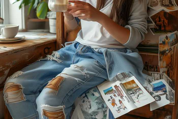 牛仔裤生活照片女 - 牛仔裤女照片日常